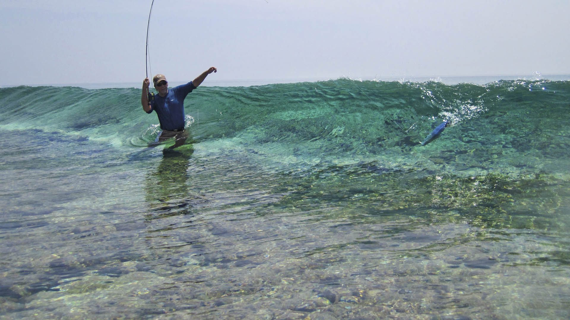 Hardcore Fliegenfischen im Surf
